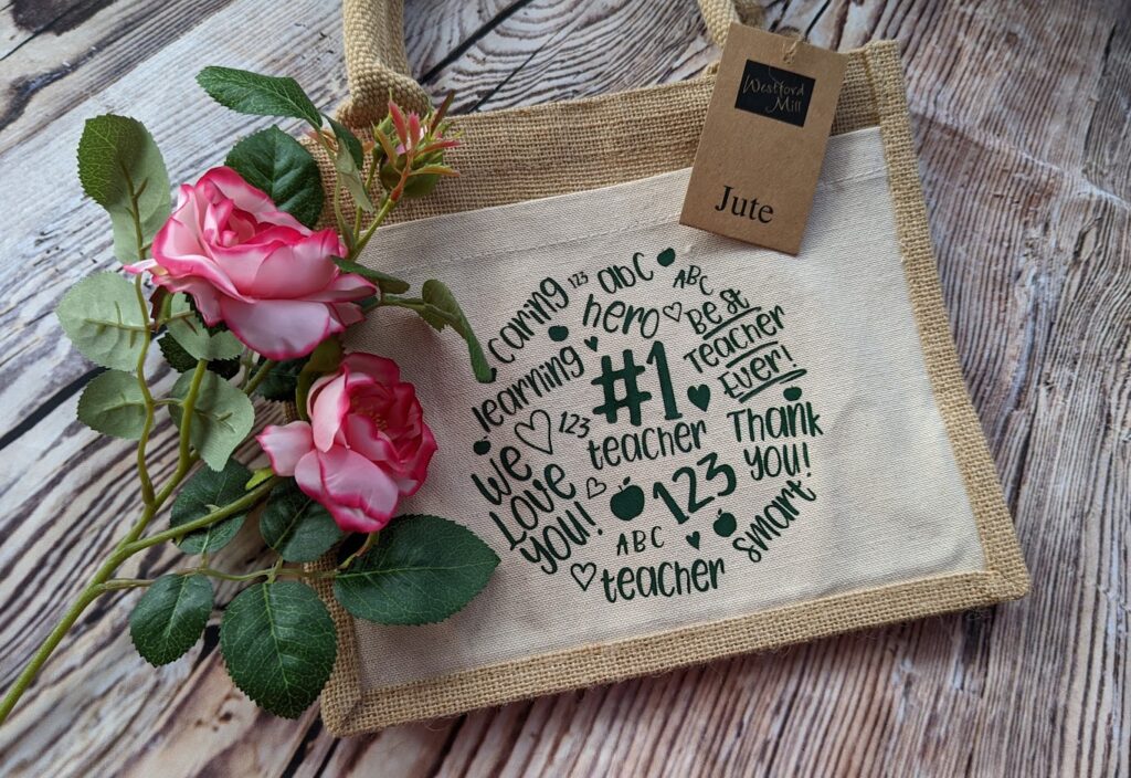 Jute Tote Bag - #1 Teacher