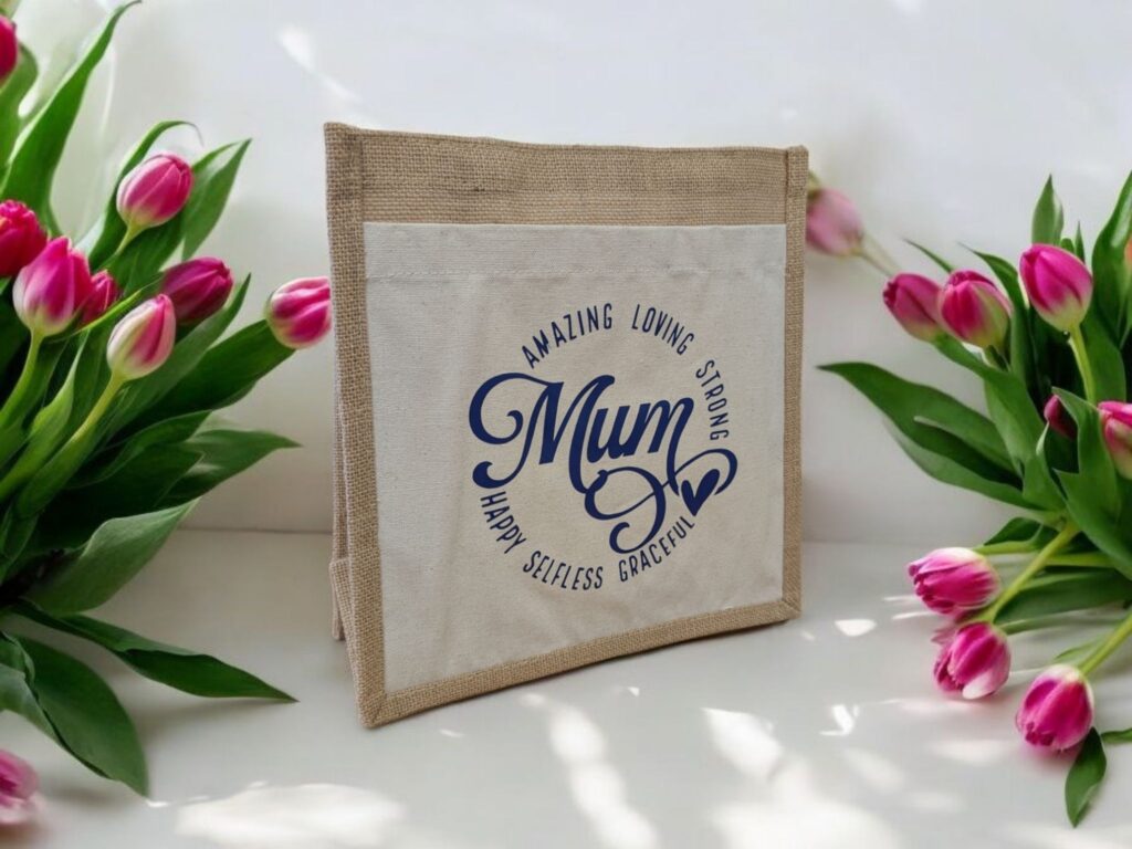 Jute Canvas Tote Bag - Mothers Day Gift Bag
