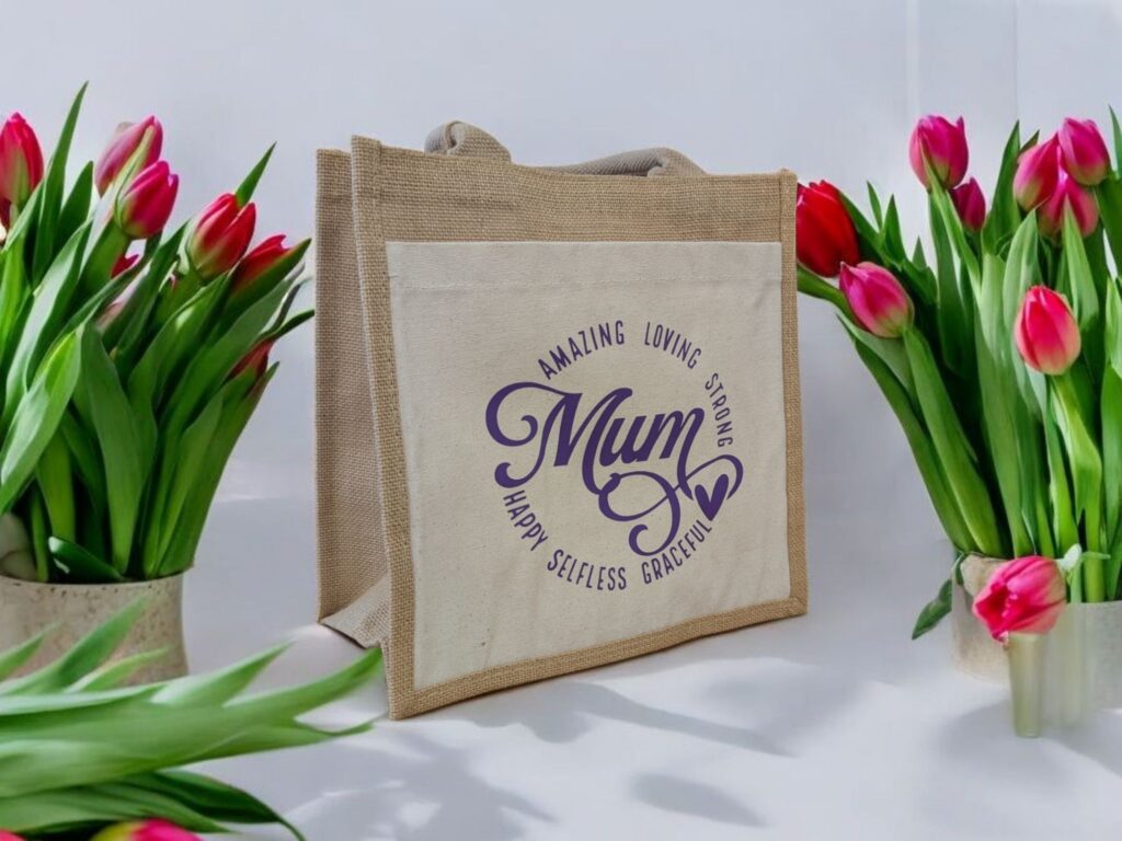 Jute Canvas Tote Bag - Mothers Day Gift Bag