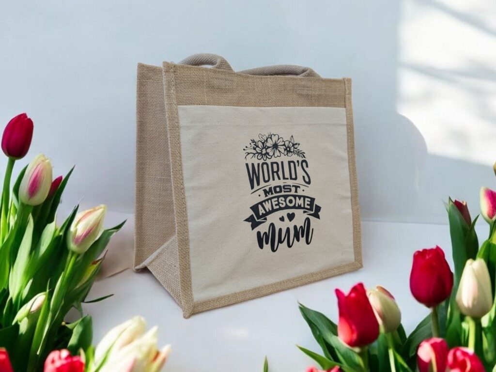 Jute Canvas Tote Bag - Mothers Day Gift Bag
