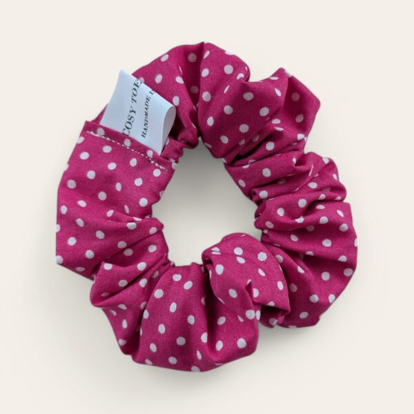 Scrunchie - Hot Pink Polka Dot