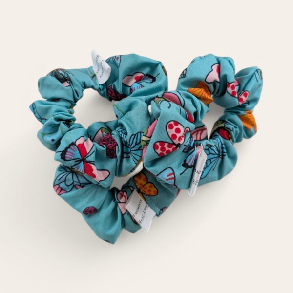 Scrunchie - Turquoise Butterflies - Image 2